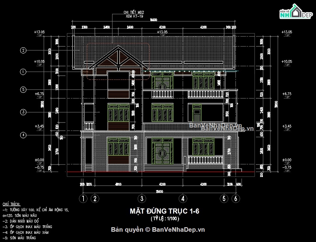 biệt thự 3 tầng,bản vẽ biệt thự 3 tầng,thiết kế biệt thự 3 tầng