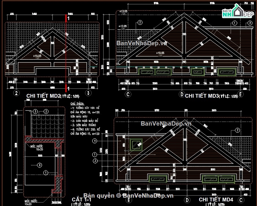 biệt thự 3 tầng,bản vẽ biệt thự 3 tầng,thiết kế biệt thự 3 tầng