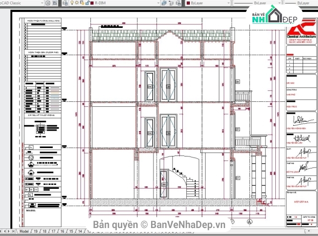 Bản vẽ biệt thự 3 tầng,Biệt thự 3 tầng 8x15m,bộ bản vẽ biệt thự 3 tầng,file cad biệt thự 3 tầng,mẫu biệt thự 3 tầng dưới 100m2