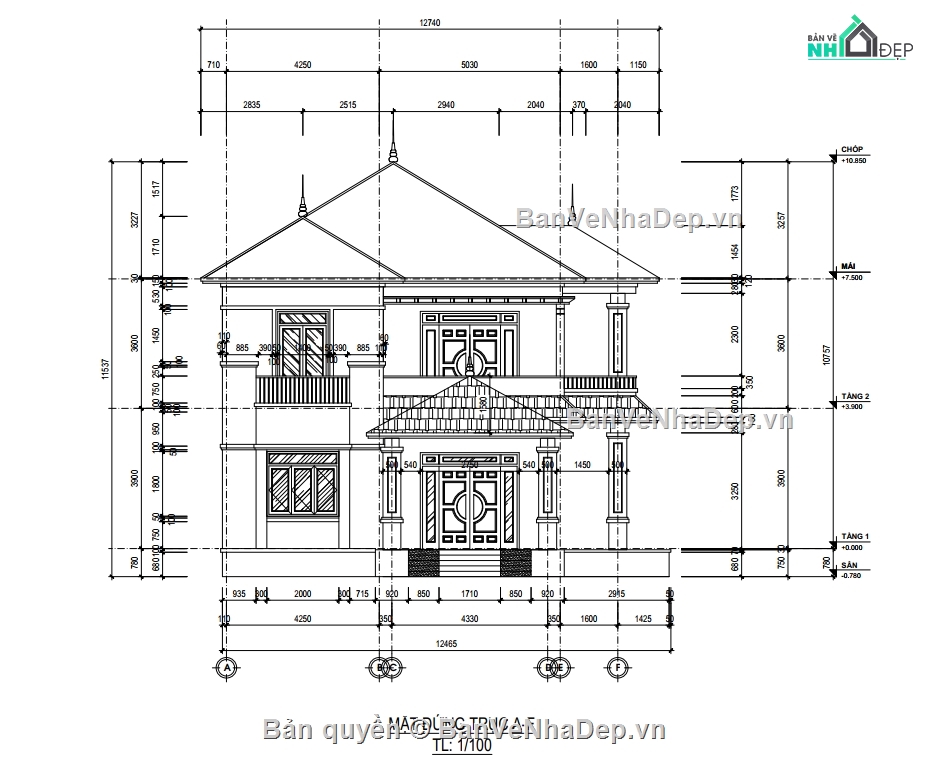 biệt thự 2 tầng,kiến trúc biệt thự 2 tầng,phối cảnh biệt thự