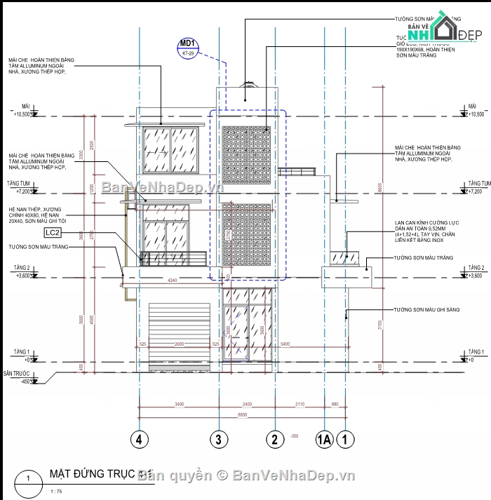 biệt thự 3 tầng,bản vẽ 3 tầng,kiến trúc biệt thự đẹp