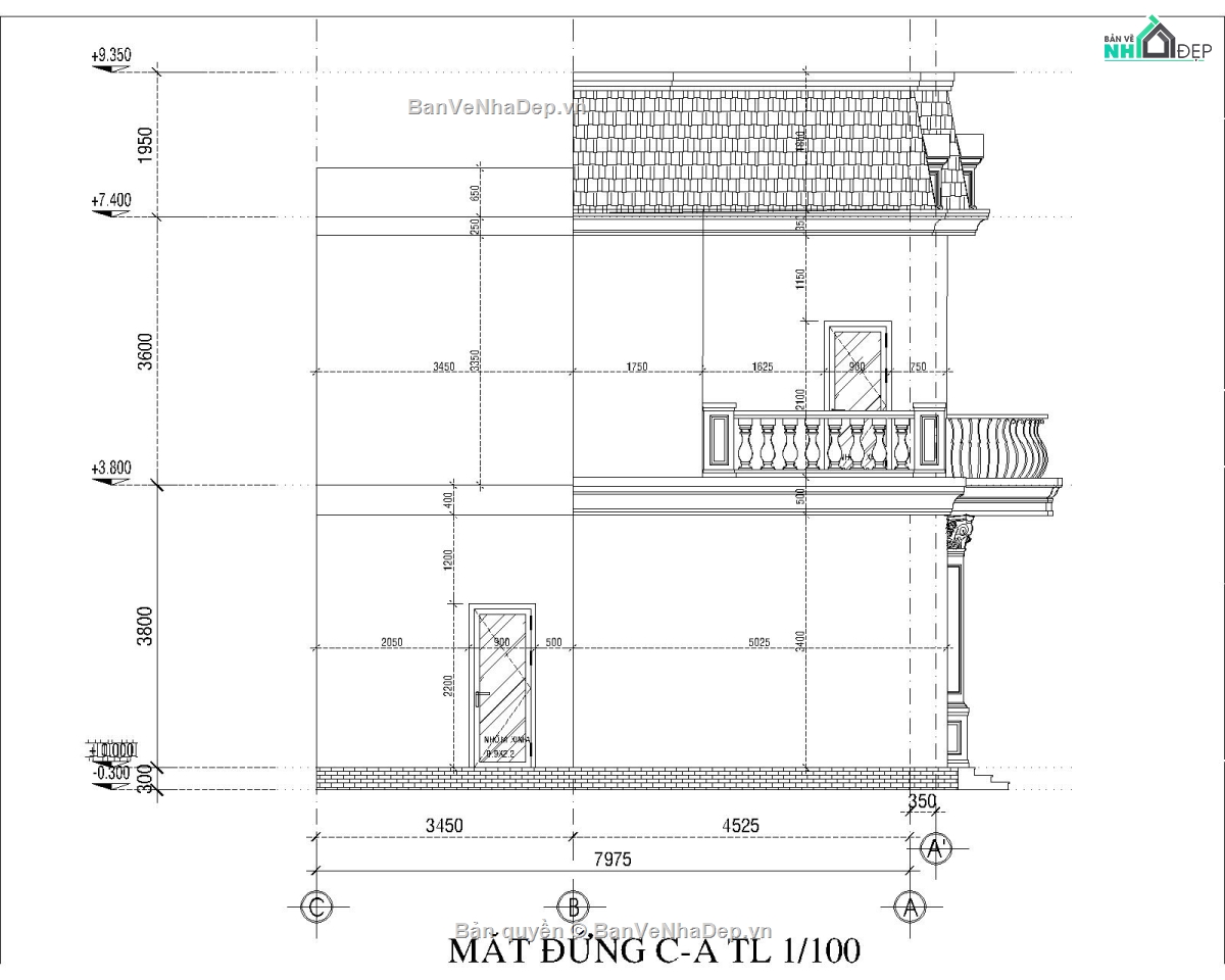 BIỆT THỰ FULL,bản vẽ biệt thự tân cổ điển full,biệt thự tân cổ điển full kt.kc.đn,biệt thự 2 tầng,hồ sơ thiết kế thi công,biệt thự tân cổ điển 2 tầng