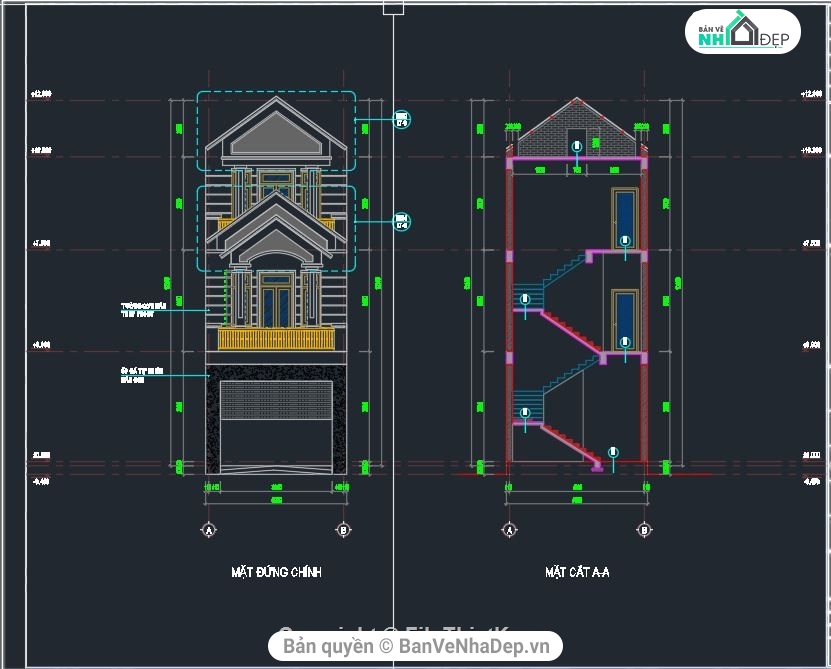 Bản vẽ nhà phố 3 tầng,Thiết kế nhà 3 tầng,kết cấu nhà phố,nhà phố 3 tầng,bản vẽ cad nhà phố 2 tầng,file cad nhà phố