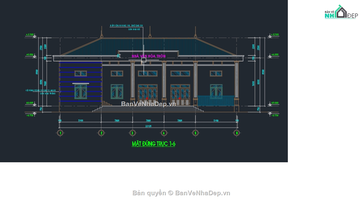 nhà văn hóa,công trình xã hội,thiết kế 2d,thiết kế 3d,cad nhà văn hóa,phối cảnh nhà văn hóa