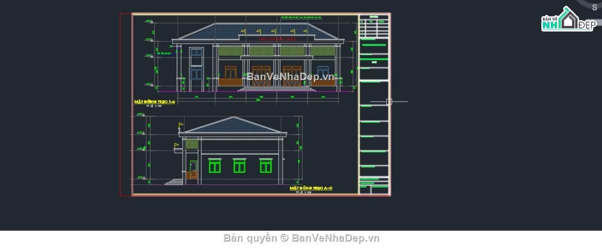 full thiết kế,nhà văn hóa,nhà đa năng,công trình xã hội