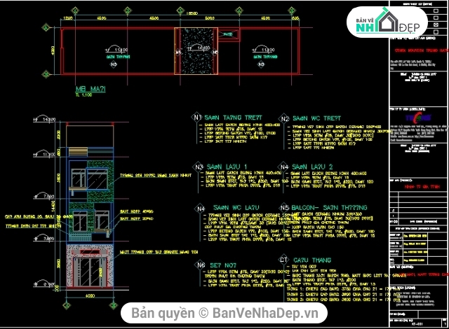 Bản vẽ kiến trúc nhà phố,nhà phố kích thước 4x20 m,bản vẽ nhà phố 3 tầng,nhà phố 3 tầng,file cad nhà phố 3 tầng,file cad xây dựng nhà 3 tầng