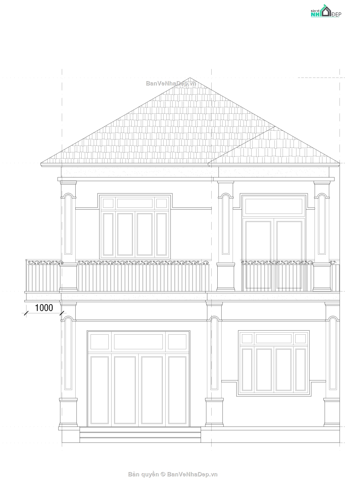 biệt thự phố,biệt thự 2 tầng,bản vẽ biệt thự,bản vẽ biệt thự tân cổ điển full,biệt thự tân cổ điển full kt.kc.đn,biệt thự tân cổ điển 2 tầng