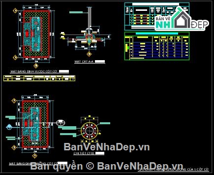 hồ sơ bản vẽ,Full,cột cờ,file cad bản vẽ cột cờ inox,bản vẽ cột cờ,kiến trúc