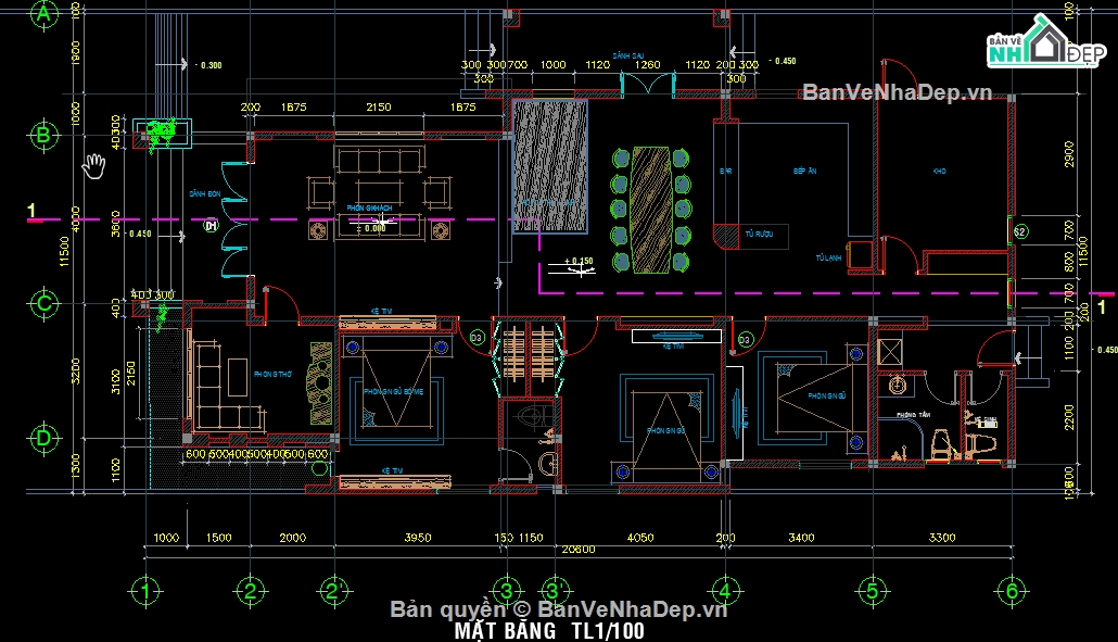 biệt thự cấp 4 11.5x20.6m,File cad biệt thự cấp 4,Bản vẽ cad biệt thự cấp 4,File cad biệt thự 1 tầng,Hồ sơ biệt thự 1 tầng,hồ sơ biệt thự cấp 4