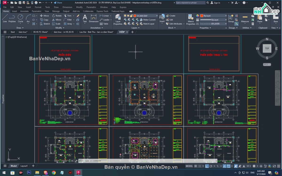 Biệt thự  3 tầng su,3d sketchup Biệt thự 3 tầng,sketchup Biệt thự  3 tầng,Biệt thự 3 tầng 17mx12m,Full Hồ Sơ Thi Công