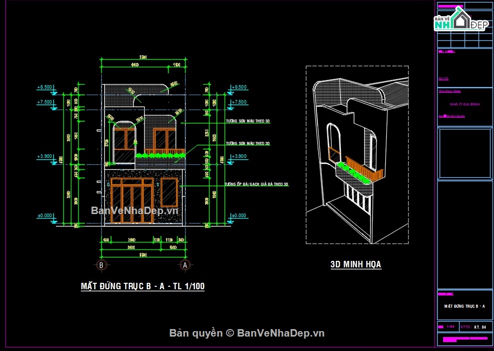 nhà phố 2 tầng,mẫu nhà phố 2 tầng,file cad nhà phố,kiến trúc nhà phố 2 tầng,bản vẽ nhà phố 2 tầng