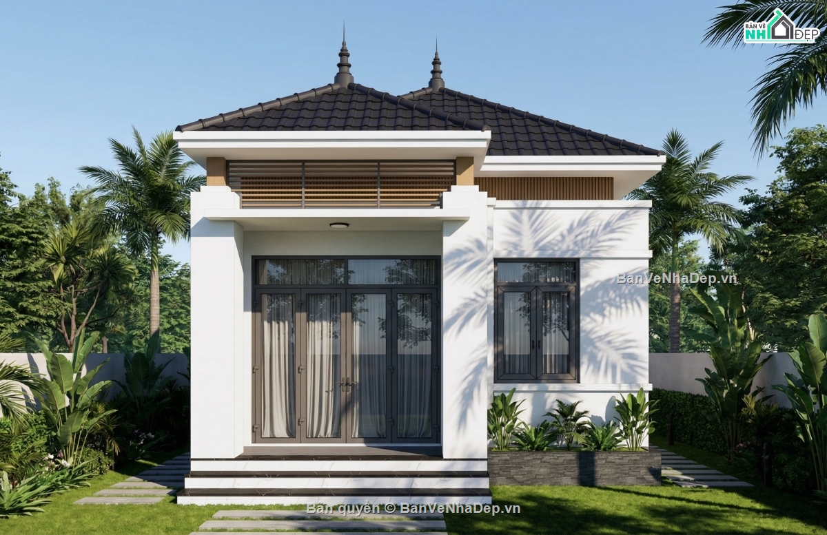 1 tầng,Full hồ sơ thiết kế,nhà cấp 4 mái nhật