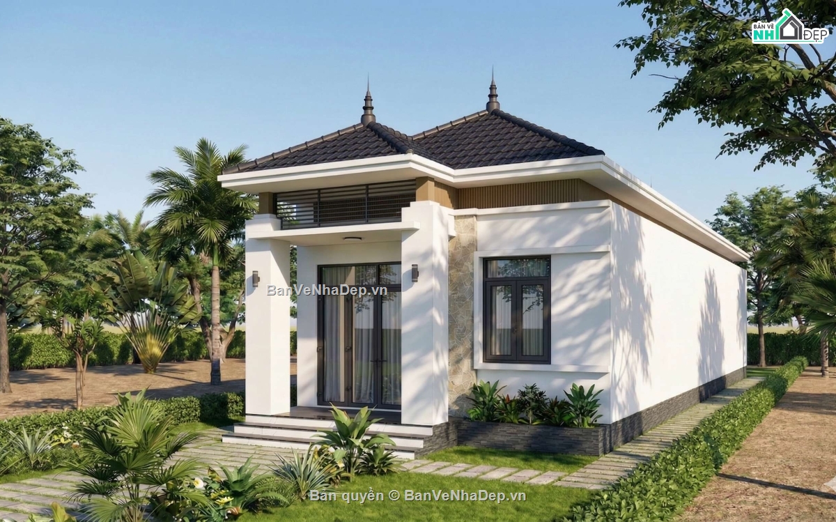 1 tầng,Full hồ sơ thiết kế,nhà cấp 4 mái nhật