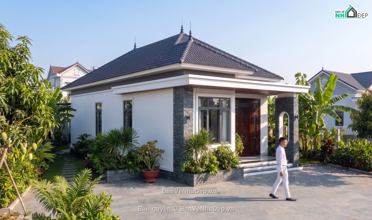 nhà cấp 4 mái nhật,nhà mái nhật 1 tầng,nhà 1 tầng mái nhật