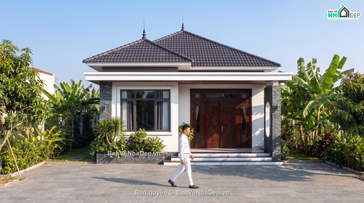 nhà cấp 4 mái nhật,nhà mái nhật 1 tầng,nhà 1 tầng mái nhật