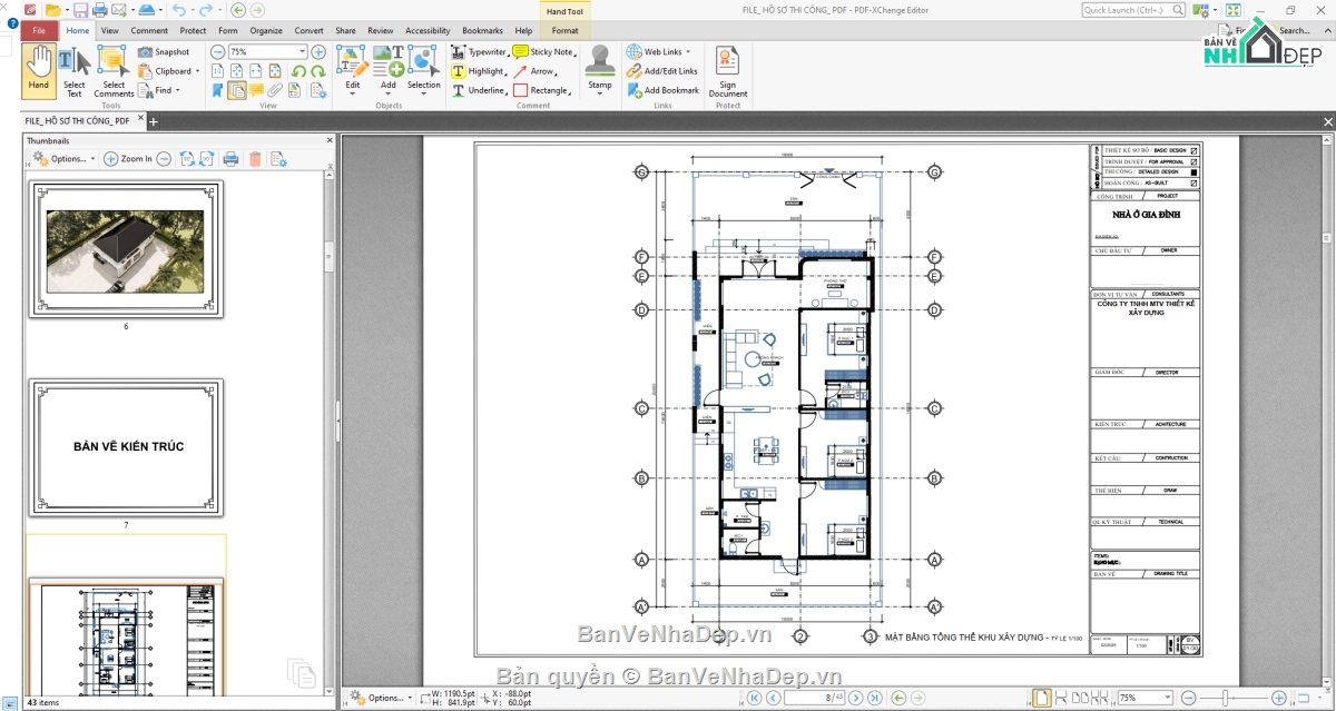 nhà 1 tầng 8x16m,bản vẽ nhà 8x16m,bản vẽ nhà 1 tầng 8x16m
