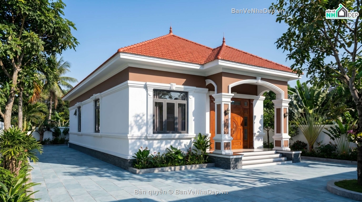 1 tầng,nhà mái nhật cấp 4,nhà cấp 4 mái nhât,nhà 1 tầng mái nhật,Full hồ sơ thiết kế