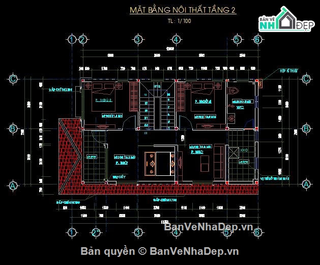 Biệt thự 2 tầng,nhà biệt thự,hồ sơ kỹ thuật thi công