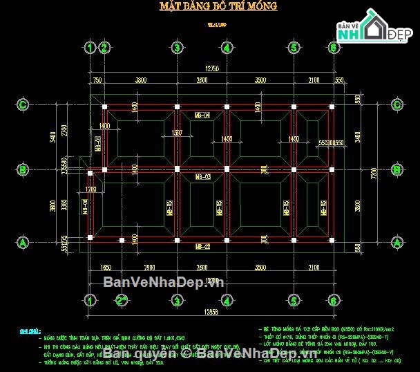 Biệt thự 2 tầng,nhà biệt thự,hồ sơ kỹ thuật thi công