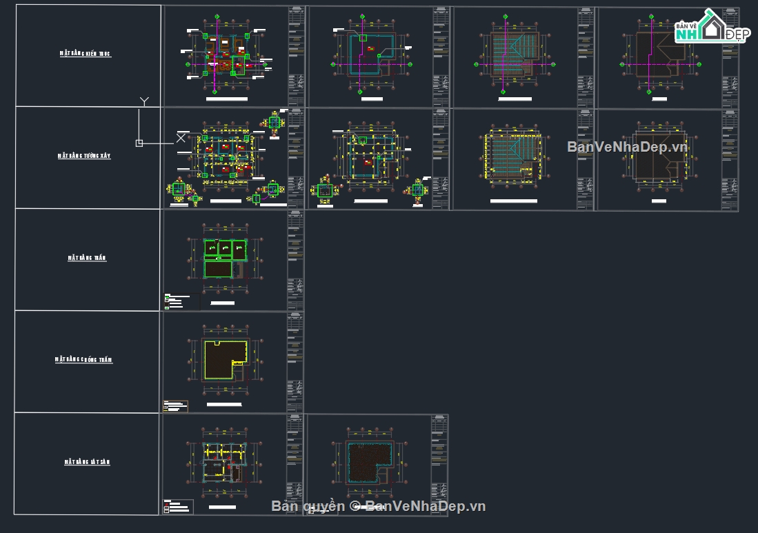 Bản vẽ thiết kế nhà,nhà 1 tầng mái thái,biệt thự mái thái đẹp