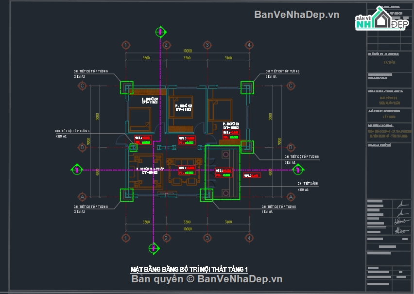 Bản vẽ thiết kế nhà,nhà 1 tầng mái thái,biệt thự mái thái đẹp