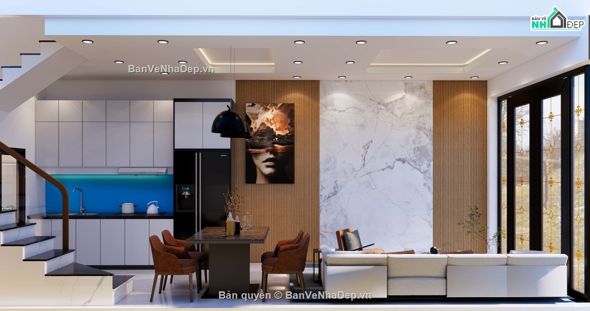 hồ sơ nhà 4 tầng 3x9m,nhà 4 tầng,nhà 3x9m