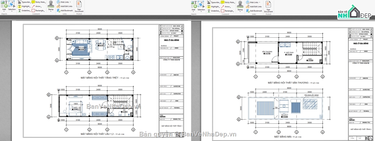 hồ sơ nhà 4 tầng 3x9m,nhà 4 tầng,nhà 3x9m