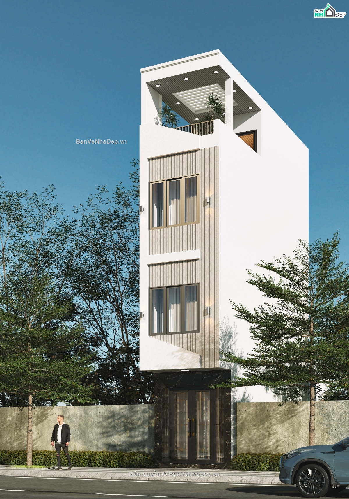 hồ sơ nhà 4 tầng 3x9m,nhà 4 tầng,nhà 3x9m