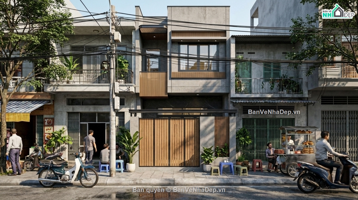 nhà phố,bản vẽ nhà phố,hồ sơ thiết kế,nhà 2 tầng,Full hồ sơ thiết kế,Tài liệu  pdf