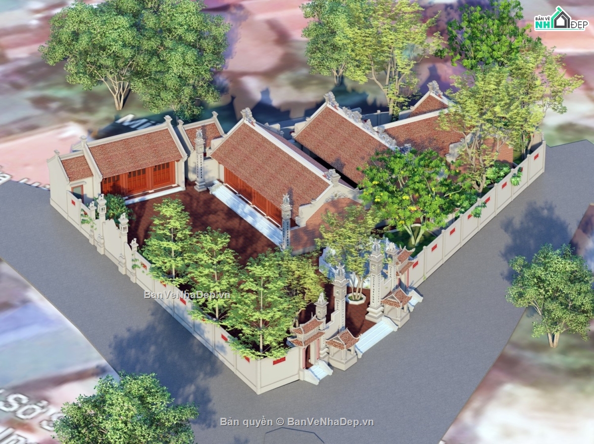 Full hồ sơ thiết kế (KT+KC+ME),đình,Full hồ sơ thiết kế,hồ sơ thiết kế thi công,thiết kế đình,Full