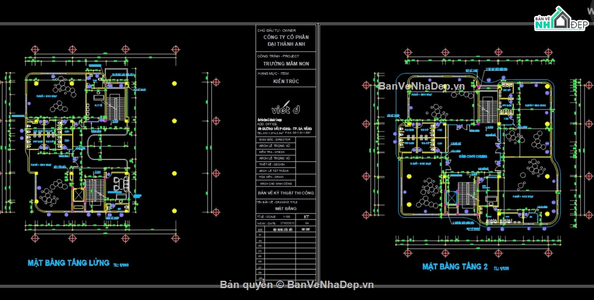 full hồ sơ trường mầm non,thiết kế trường mầm non,bản vẽ trường mầm non,kiến trúc trường mầm non