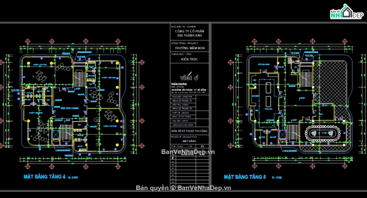 full hồ sơ trường mầm non,thiết kế trường mầm non,bản vẽ trường mầm non,kiến trúc trường mầm non