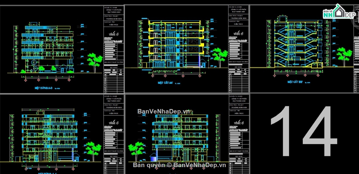 full hồ sơ trường mầm non,thiết kế trường mầm non,bản vẽ trường mầm non,kiến trúc trường mầm non