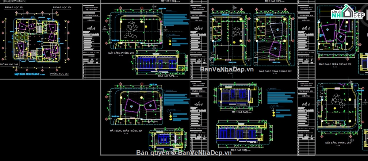 full hồ sơ trường mầm non,thiết kế trường mầm non,bản vẽ trường mầm non,kiến trúc trường mầm non