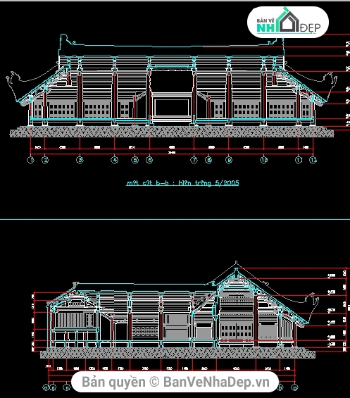 hồ sơ tôn tạo đình làng,cad di tích Đình Làng,bản vẽ tu bổ đình làng,file cad tu sửa đình làng,Đình Bảng Từ Sơn,đình làng đình bảng