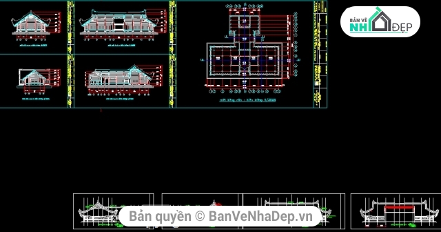 hồ sơ tôn tạo đình làng,cad di tích Đình Làng,bản vẽ tu bổ đình làng,file cad tu sửa đình làng,Đình Bảng Từ Sơn,đình làng đình bảng