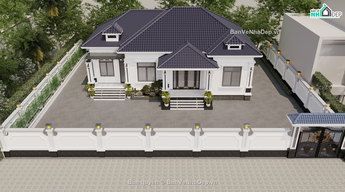 Mẫu nhà 1 tầng mái nhật hiện đại đẹp,nhà 1 tầng,Full