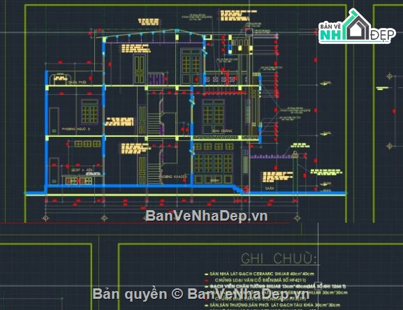 nhà phố 2 tầng 1 tum,nhà phố 2 tầng,file cad nhà phố 2 tầng 1 tum