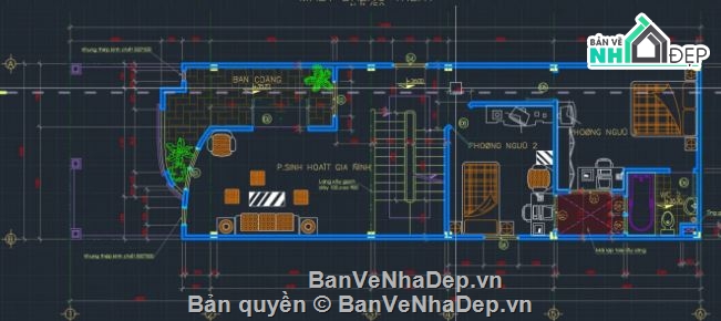 nhà phố 2 tầng 1 tum,nhà phố 2 tầng,file cad nhà phố 2 tầng 1 tum
