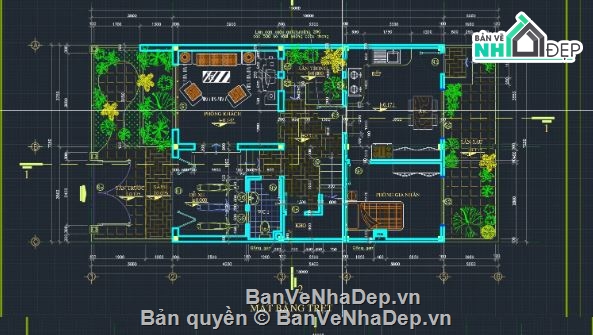 biệt thự 3 tầng,file cad biệt thự 3 tầng,biệt thự 3 tầng cad
