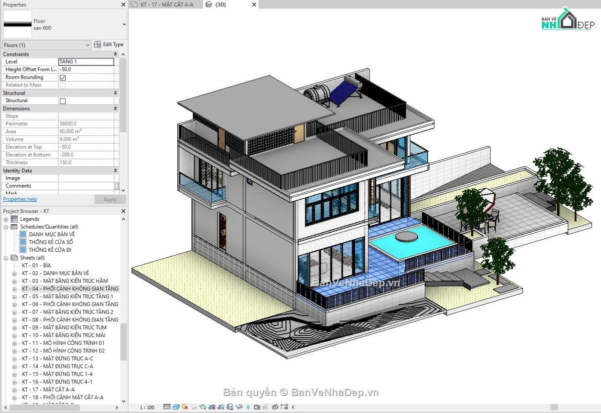 revit biệt thự 2 tầng,revit mẫu villa đẹp,revit mẫu biệt thự full,revit full kiến trúc kết cấu,revit full biệt thự
