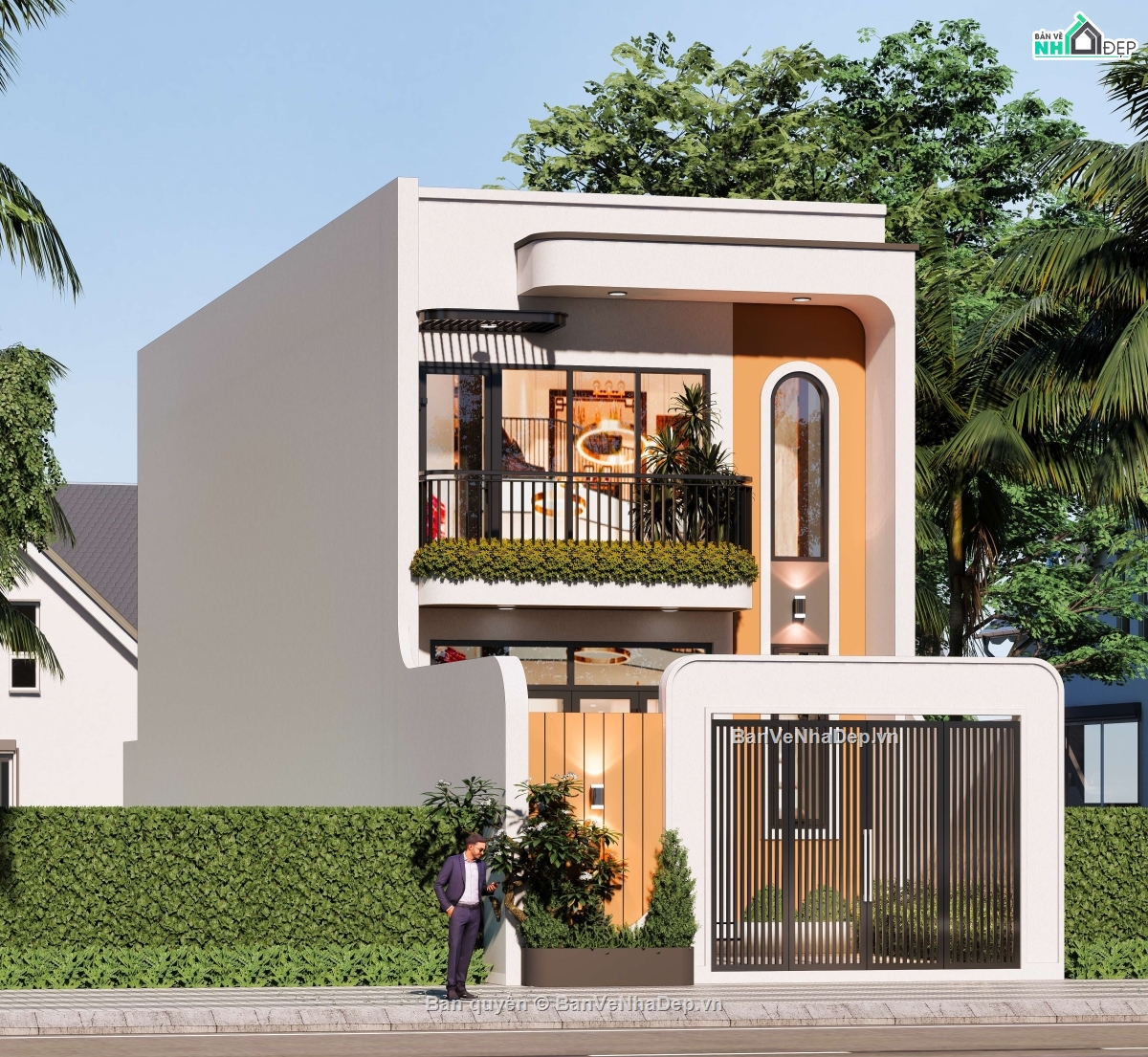 nhà gác lững 5x14m,full hồ sơ gác lững 5x14m,hồ sơ thi công gác lững 5x14m,nhà 5x14m gác lững