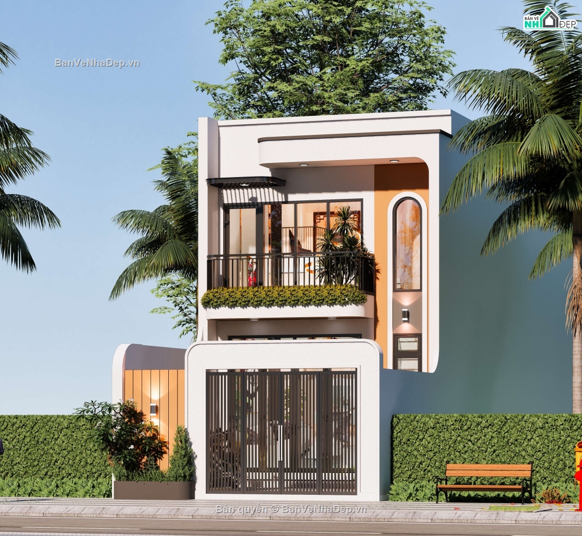 nhà gác lững 5x14m,full hồ sơ gác lững 5x14m,hồ sơ thi công gác lững 5x14m,nhà 5x14m gác lững