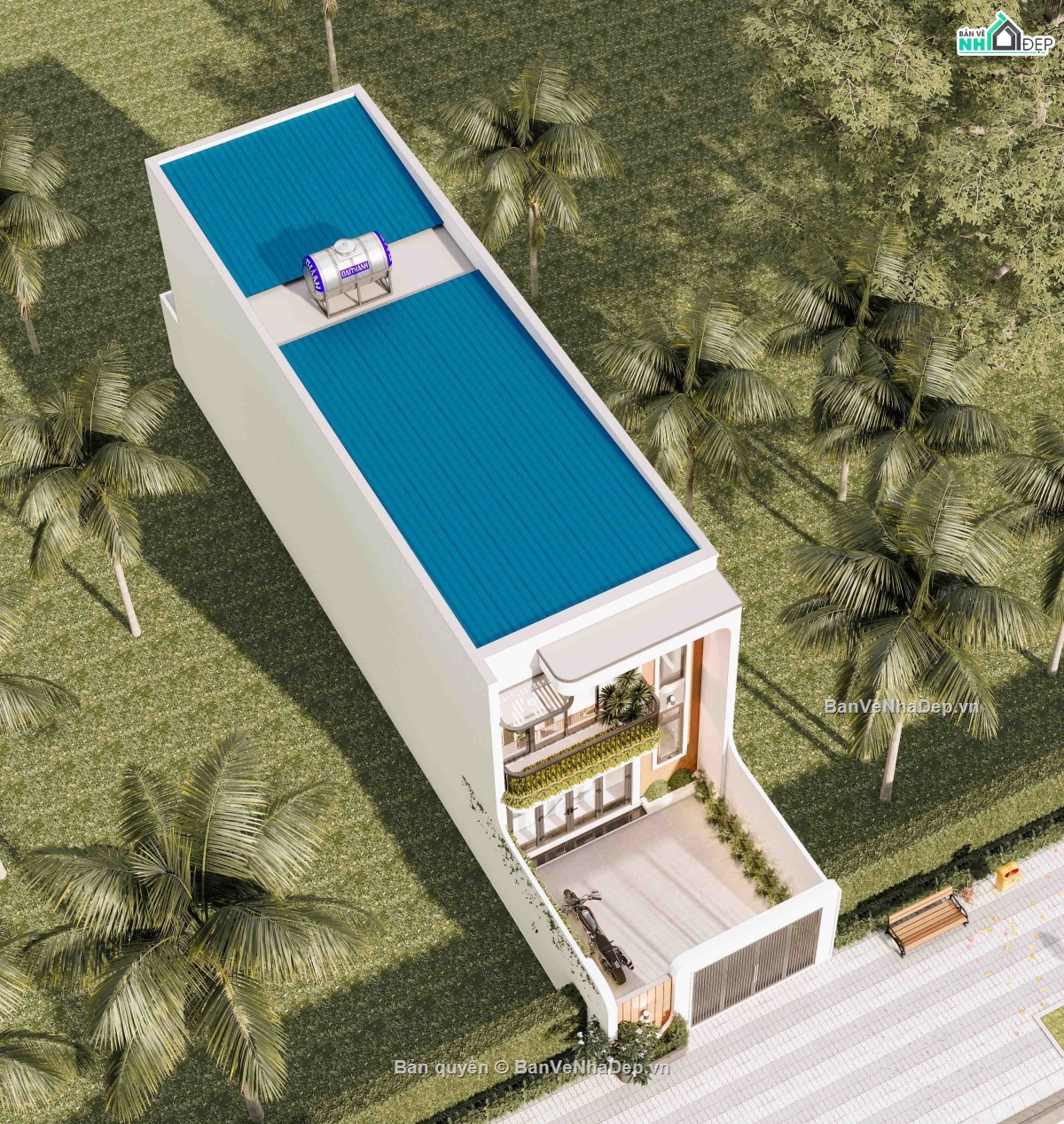 nhà gác lững 5x14m,full hồ sơ gác lững 5x14m,hồ sơ thi công gác lững 5x14m,nhà 5x14m gác lững