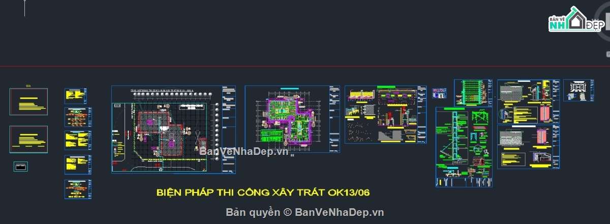 Biện Pháp Thi công trường,biện pháp thi công xây trát,bản vẽ thi công