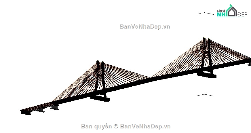 cầu dây văn 3 nhịp,revit cầu dây văng,cầu dây văng 3 nhịp