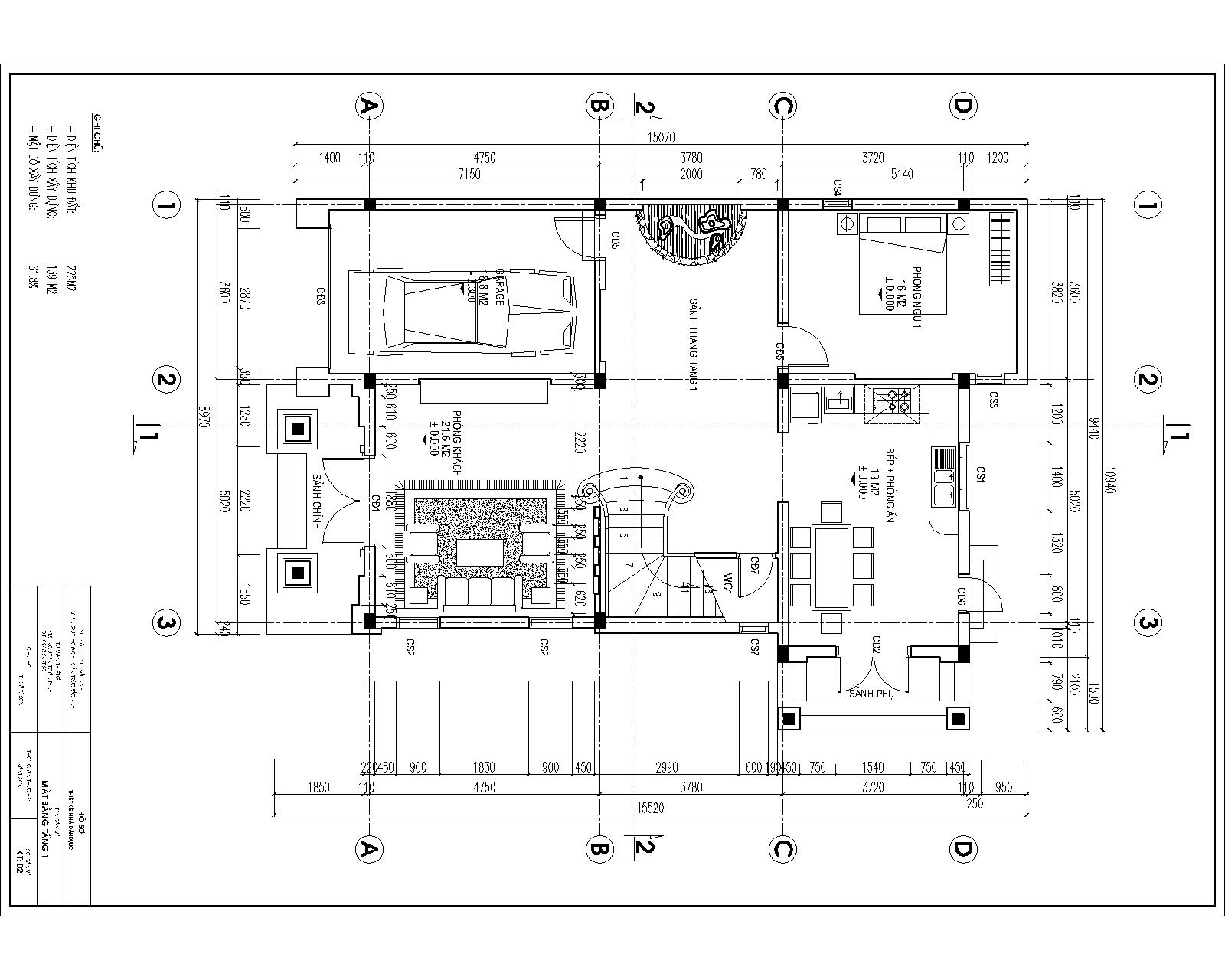 File cad Biệt thự tân cổ điển,biệt thự 3 tầng tân cổ điển,Biệt thự 3 tầng 10.9x15.5m,bản vẽ autocad biệt thự 3 tầng,autocad biệt thự 3 tầng