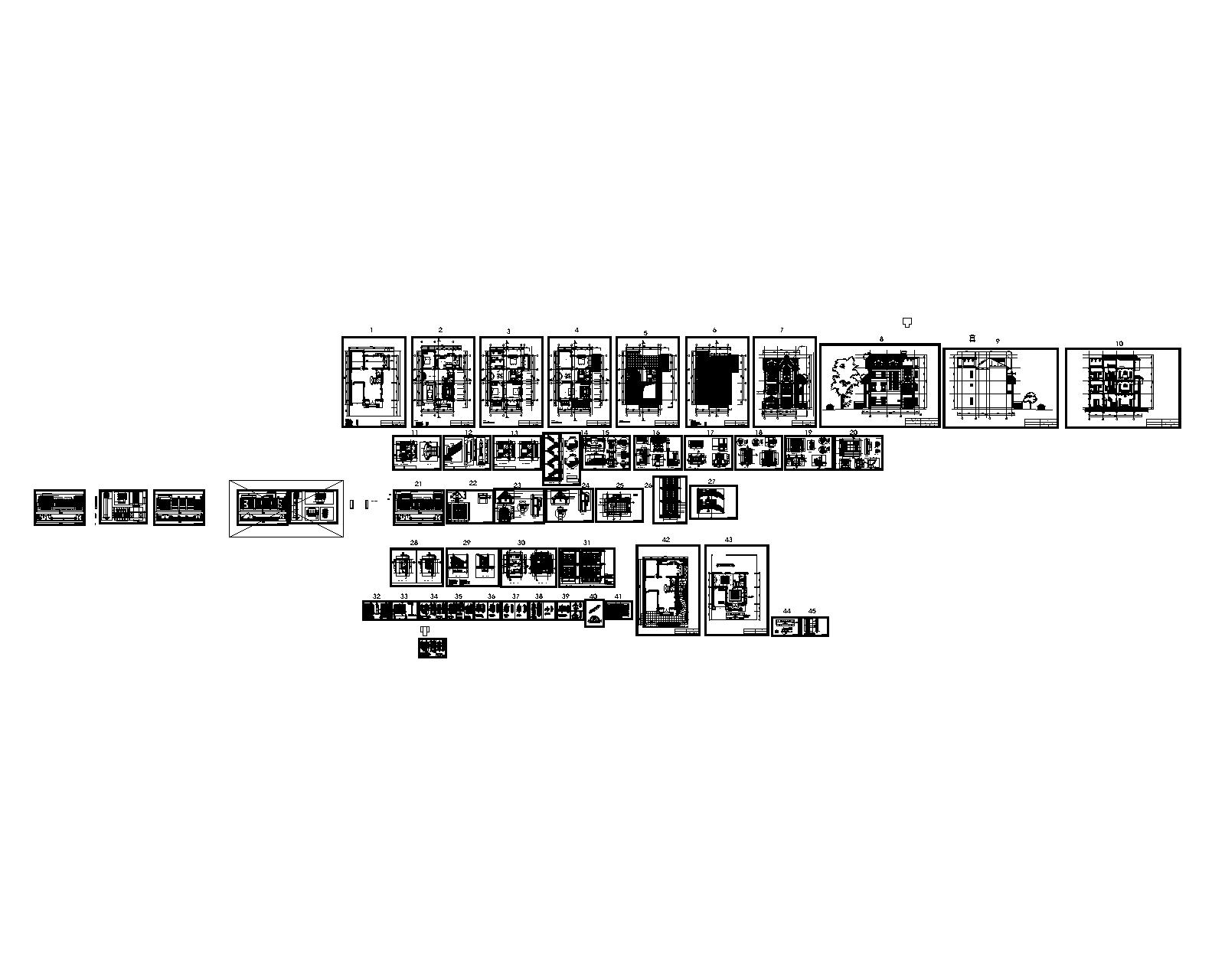 File cad Biệt thự tân cổ điển,biệt thự 3 tầng tân cổ điển,Biệt thự 3 tầng 10.9x15.5m,bản vẽ autocad biệt thự 3 tầng,autocad biệt thự 3 tầng