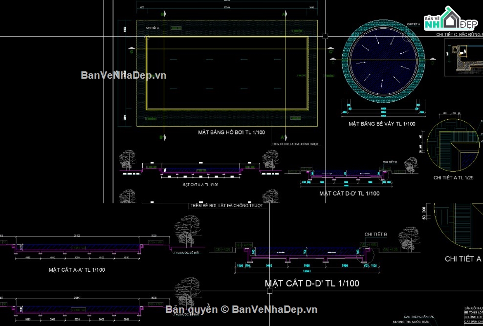 bể bơi 4 mùa,file cad bể bơi 4 mùa,bể bơi 4 mùa file cad,bản vẽ bể bơi 4 mùa