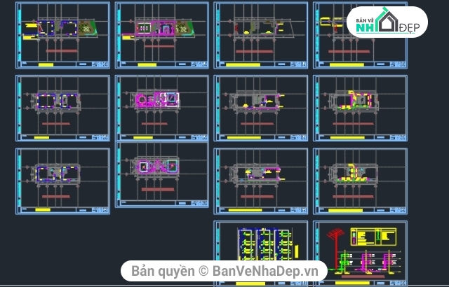 biệt thự 3 tầng,bản vẽ biệt thự 3 tầng,bản vẽ 3 tầng